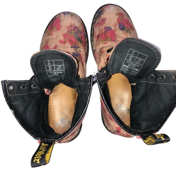 Dr. Martens Castel Floral Canvas Combat Boots - 10 - Picture 9 of 16